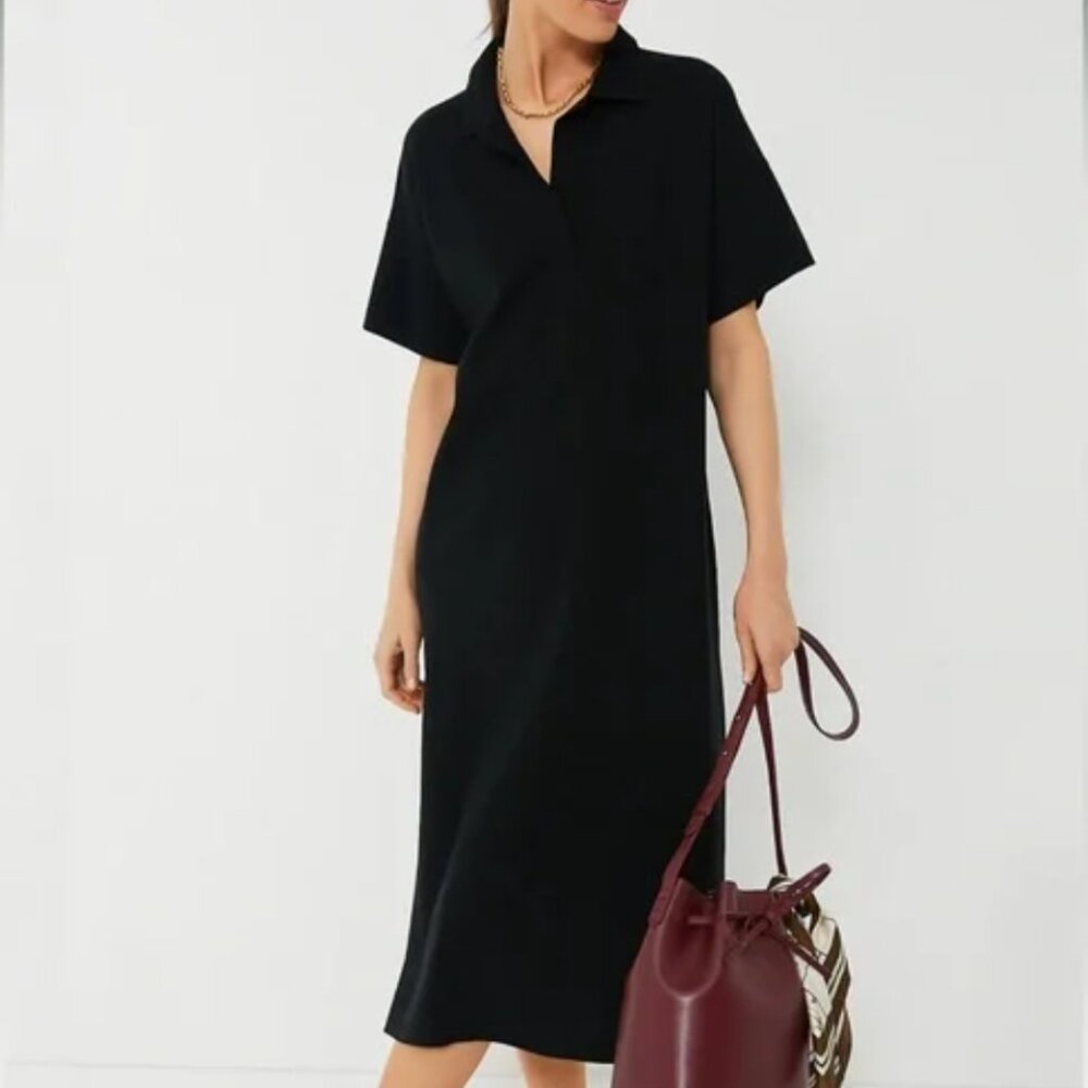 Black Channing Polo Midi Dress